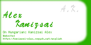 alex kanizsai business card